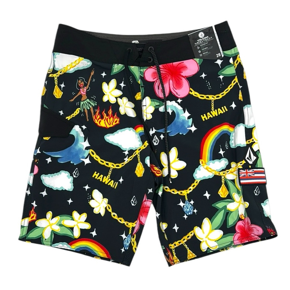 Volcom Mod-Tech Board Shorts Swim Trunks Size 28